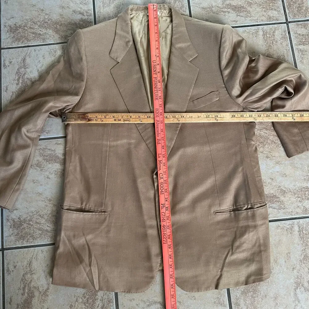 Brioni Battaglia Sports Coat Blazer 2 Button Jacket Tan Made In Italy‎